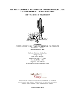 the impact of federal preemption on tort reform