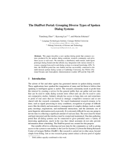 The DialPort Portal: Grouping Diverse Types of Spoken