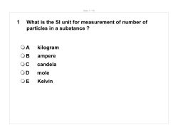 1 What is the SI unit for measurement of number of particles in a