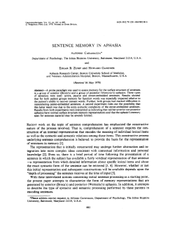 sentence memory in aphasia
