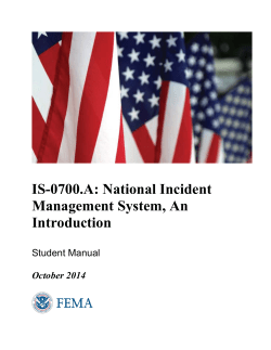IS-0700.A: National Incident Management System, An Introduction