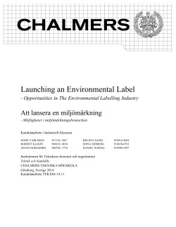 Launching an Environmental Label
