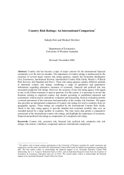 Country Risk Ratings: An International Comparison
