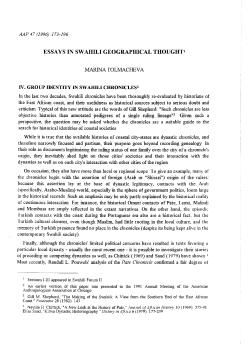 essays in sw ahili geograpidcal thought1