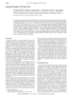 Ionization Energies of ClO and Cl2O2 - ACS Publications