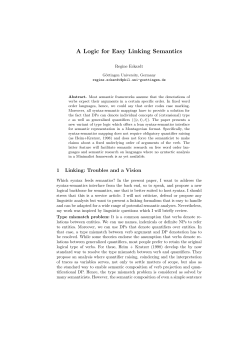 A Logic for Easy Linking Semantics