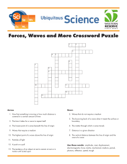 Forces, Waves and More Crossword Puzzle