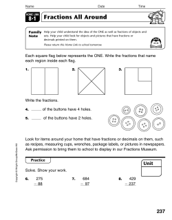Unit 8: Fractions
