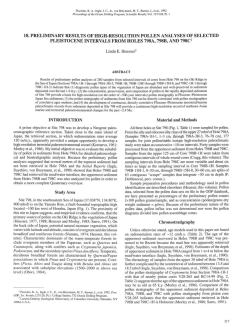 18. Preliminary Results of High-Resolution Pollen Analyses of