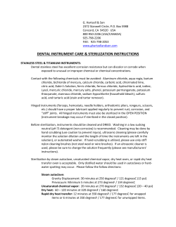 Instrument Care Instructions - The Chao Pinhole&reg; Surgical Technique