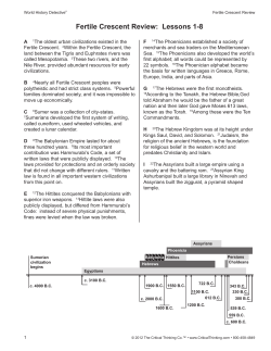 Fertile Crescent Review: Lessons 1-8