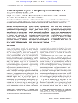 Noninvasive prenatal diagnosis of hemophilia by