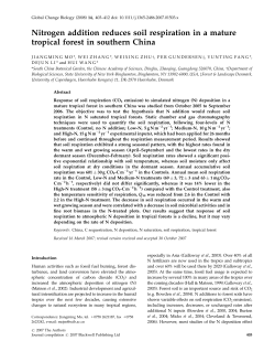 Nitrogen addition reduces soil respiration in a mature tropical forest