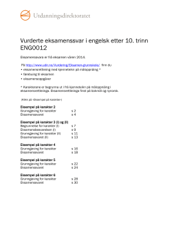 Vurderte eksamenssvar i engelsk etter 10. trinn ENG0012