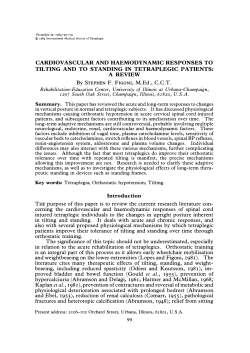 Cardiovascular and haemodynamic responses to tilting and