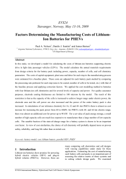 Factors Determining the Manufacturing Costs of Lithium