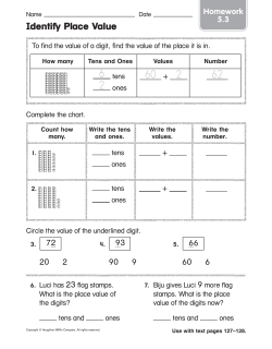 Identify Place Value 62 2 60 2 6