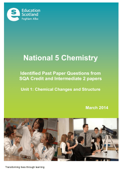Past Paper Questions Chemical Changes and Structure