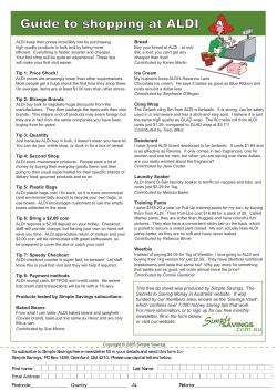 Guide to shopping at ALDI