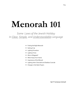 Menorah 101 Some Laws of the Jewish Holiday In Clear, Simple