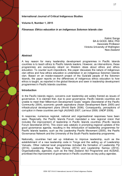 Ethics education in an indigenous Solomon Islands clan