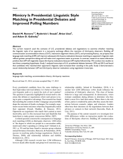 Mimicry Is Presidential: Linguistic Style Matching in Presidential