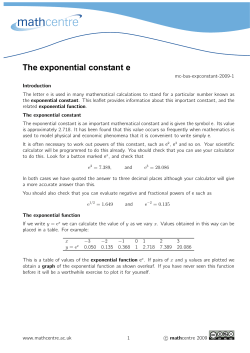 The exponential constant e
