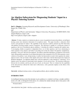 An Algebra Subsystem for Diagnosing Students` Input in a