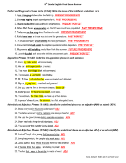 8th Grade English Final Exam Review Perfect and