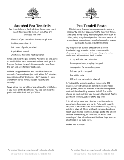 Saut&eacute;ed Pea Tendrils Pea Tendril Pesto