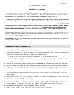 CHA Dress Code - Christian Heritage Academy