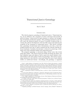 Transitional Justice Genealogy