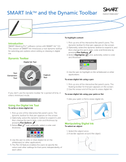 SMART InkTM and the Dynamic Toolbar