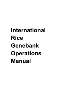 International Rice Genebank Operations Manual