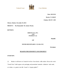 Date: 20121210 Docket: T-1240-09 Citation: 2012 FC 1450 Ottawa