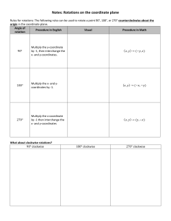 Notes: Rotations on the coordinate plane
