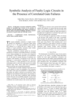 Symbolic Analysis of Faulty Logic Circuits in