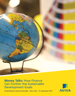 Money Talks: How Finance Can Further the Sustainable