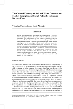 The Cultural Economy of Soil and Water Conservation: Market