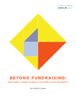 BEYOND FUNDRAISING: What Does It Mean to Build a Culture of