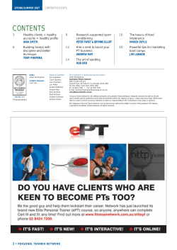 CONTENTS - Australian Fitness Network