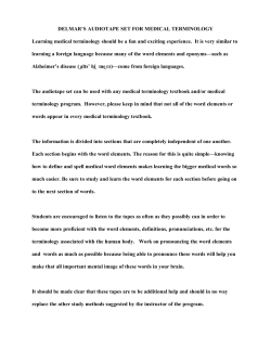 DELMAR`S AUDIOTAPE SET FOR MEDICAL TERMINOLOGY