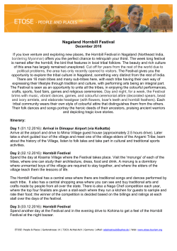 ETOSE - PEOPLE AND PLACES Nagaland Hornbill Festival