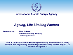 Ageing, Life Limiting Factors - Indico
