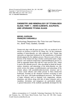 Chemistry and Mineralogy of Titanium-rich Slags