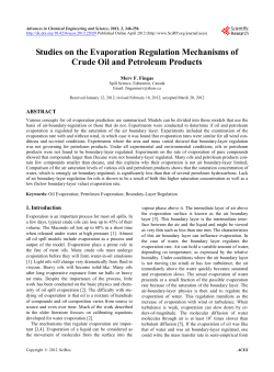 Studies on the Evaporation Regulation Mechanisms of Crude Oil