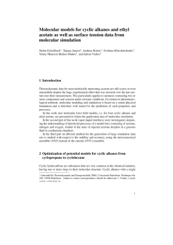 Molecular models for cyclic alkanes and ethyl acetate as well