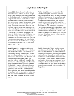 Sample Social Studies Projects