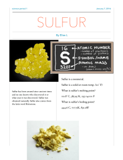 By Elise L Sulfur is a nonmetal. Sulfur is a solid at room temp. (20&deg; F