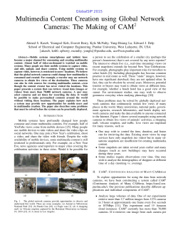 Multimedia Content Creation using Global Network Cameras: The